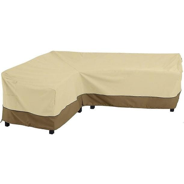 Housse De Canapé D'Angle De Jardin, Housse De Canapé D'Angle En L, Imperméable - 210d - Gauche : 264/210 X 81 Cm