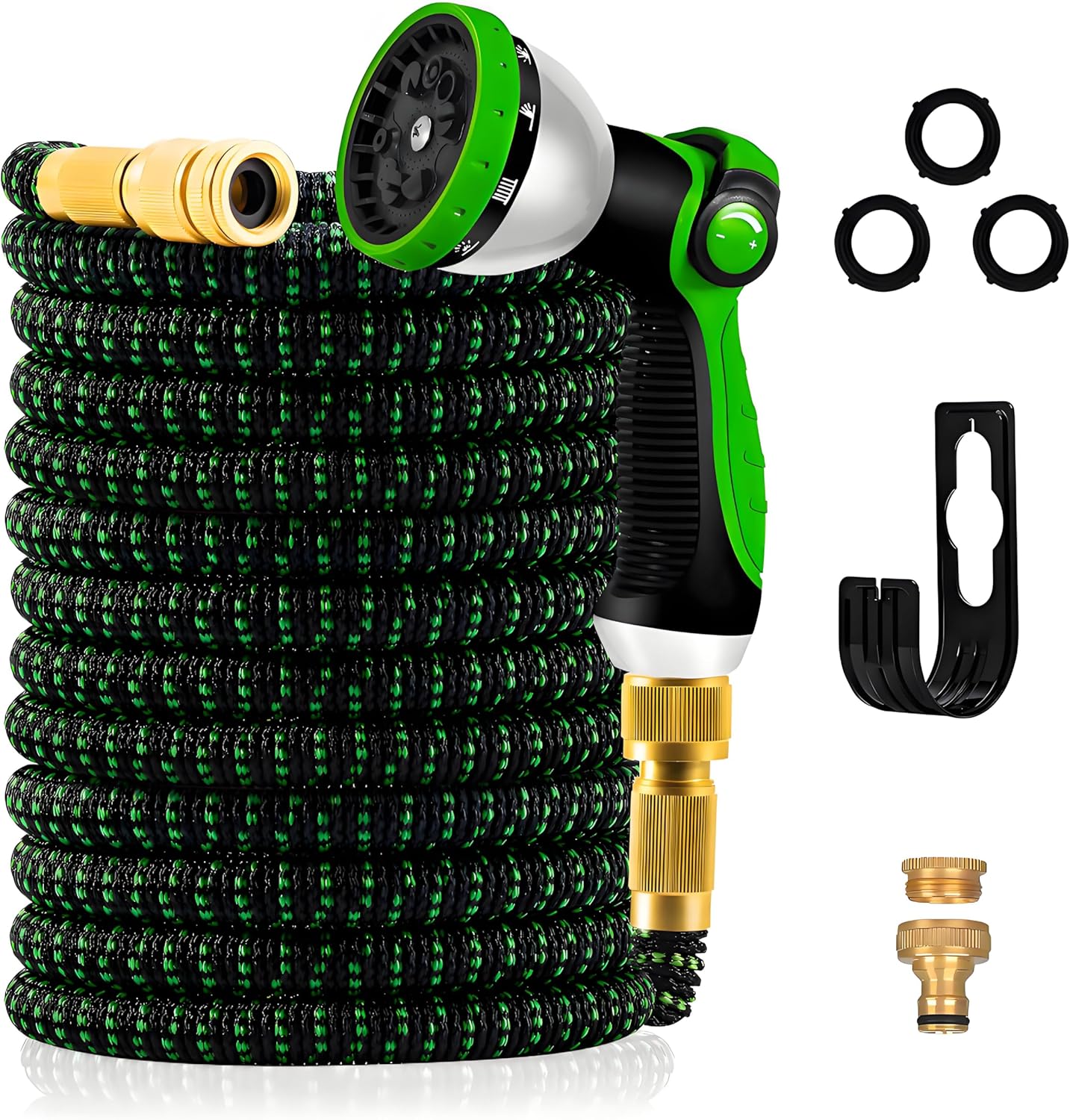 Tuyau D'Arrosage Extensible De 7 M/25 Pi Avec 10 Types De Jets, Adapté Aux Robinets De 1/2" Et 3/4