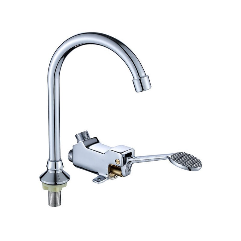 Robinet À Pédale Pour Évier De Cuisine, Robinet De Salle De Bain, Mitigeur D'Évier À Commande Au Pied