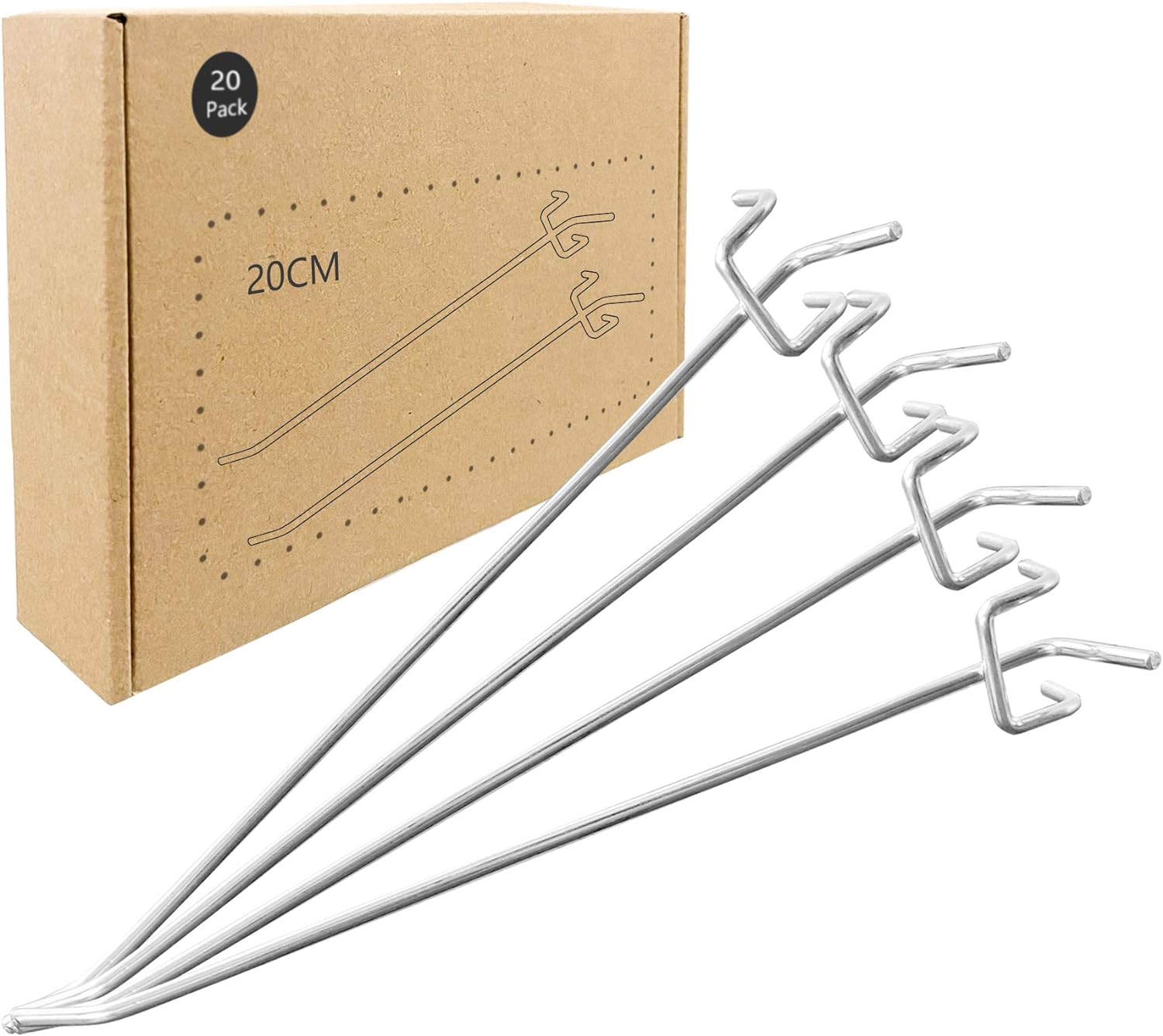 Ganchos Para Tablero Perforado De 200 Mm, 20 Piezas Ganchos Para Tablero Perforado De Metal, Ganchos De Metal, Ganchos Para Tablero Perforado, Organización De Herramientas De Garaje