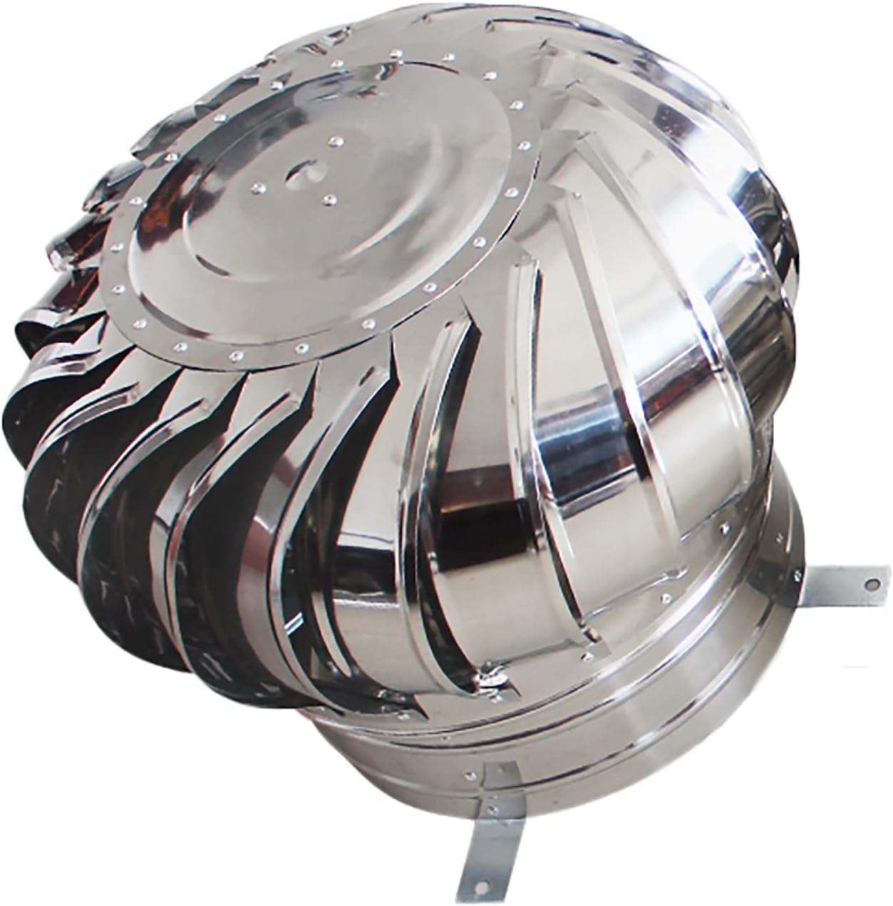 Chimney Cover, Roof Vent Fan, 304 Stainless Steel, Rotating Roof Vent, Weather Resistant, Bad Weather, Do Not Enter The House, Ventilation Fan (200mm/7.8in)