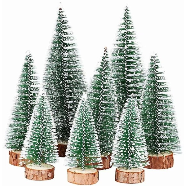 8st Mini Julgran Artificiell Miniatyr Julgrönt Gran