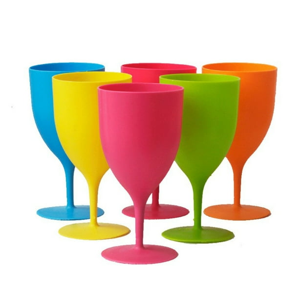 Lot De 6 Verres À Vin En Plastique Dépoli, Réutilisables, De 300 Ml