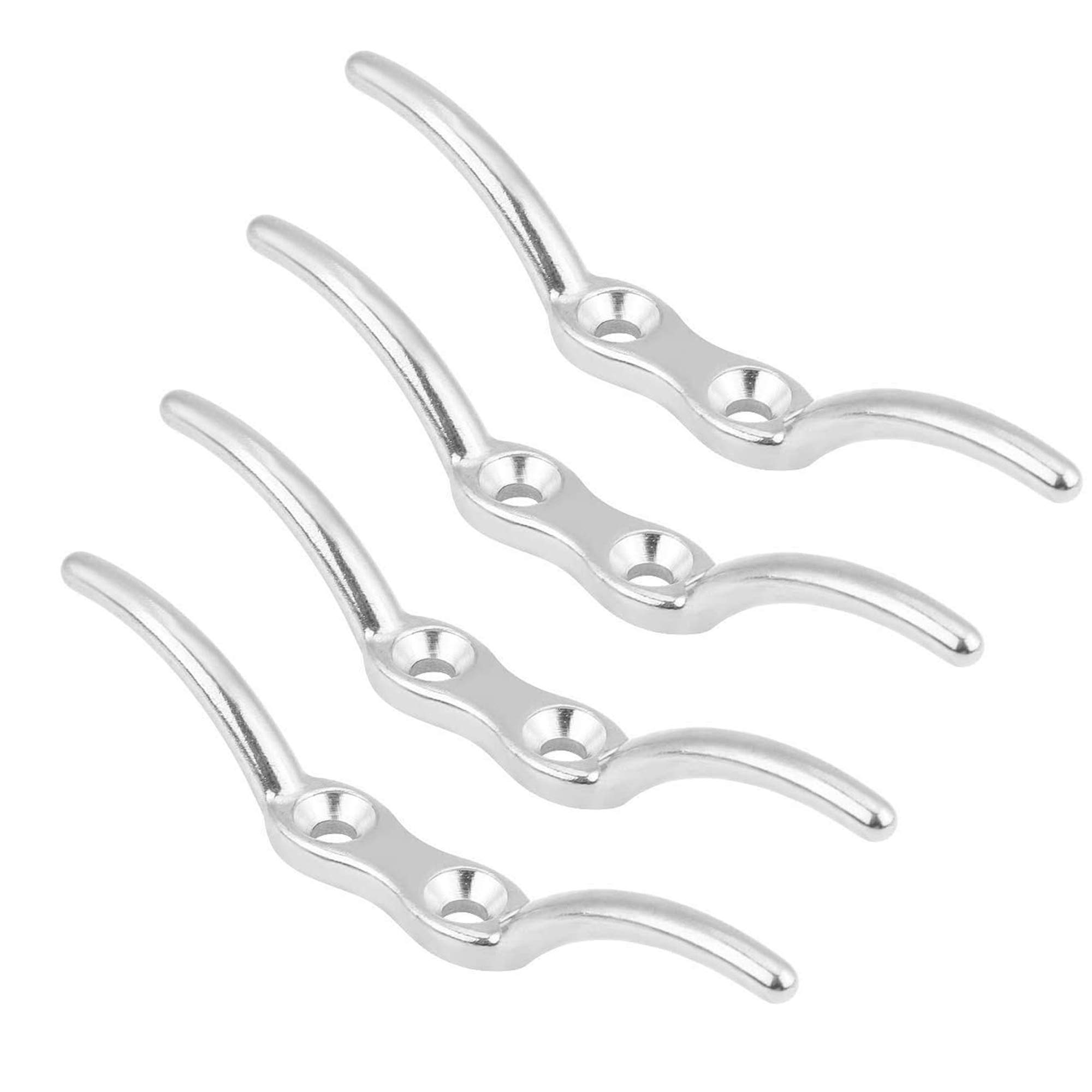 Crochet À Taquet,4 Pcs Taquets D'Amarrage,crochet De Corde De Mât,crochet De Taquet De Corde,acier Inoxydable, Eau De Mer Polie Et Anticorrosion, Raccords De Fixation Marine Pour Base De Pont De Quai