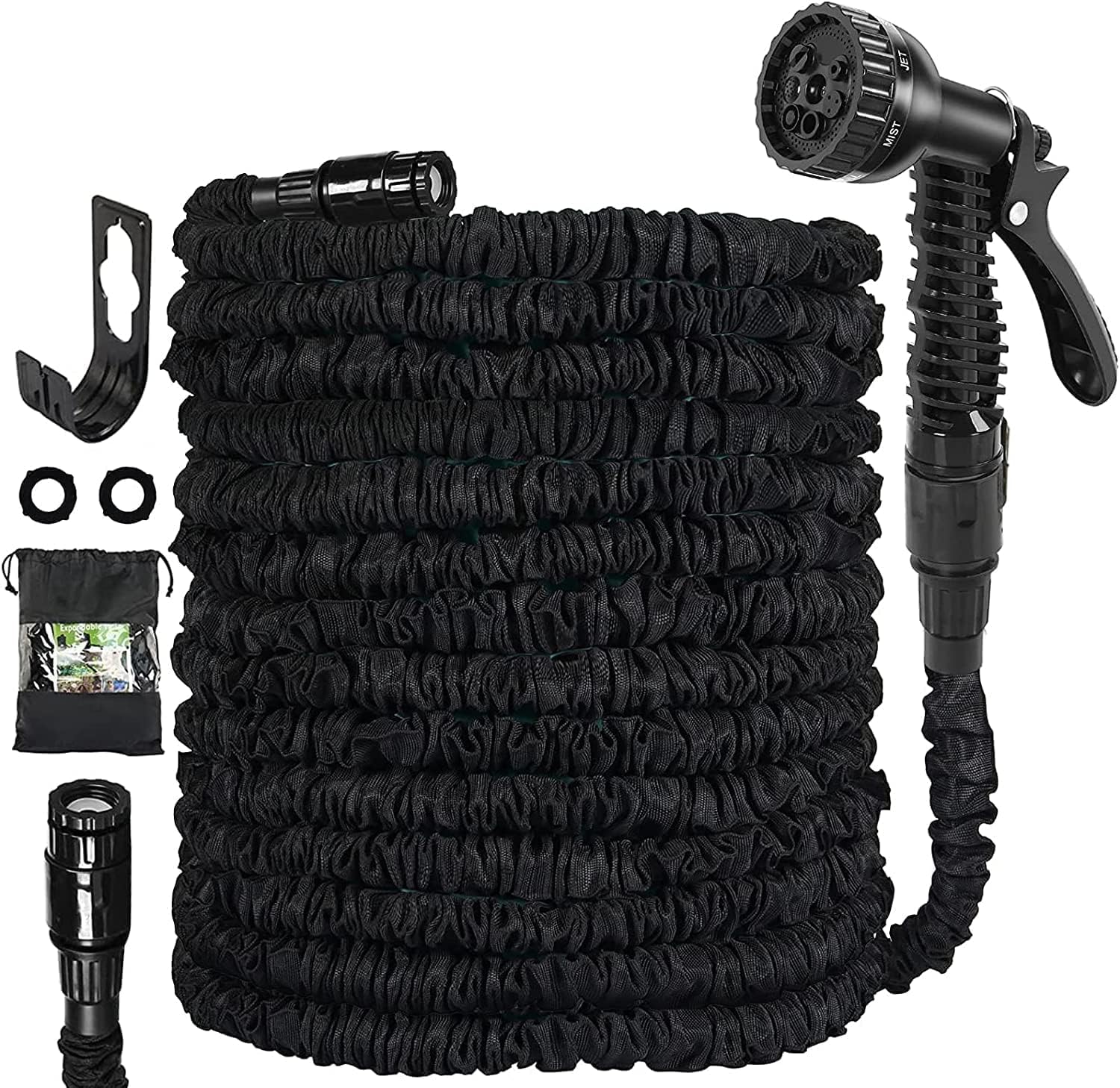 Tuyau D'Arrosage Extensible 75 Ft/22 M, Tuyau Magique Extensible Avec Raccords 3/4", 1/2", Tuyau D'Arrosage Avec Buse De Pulvérisation 7 Fonctions