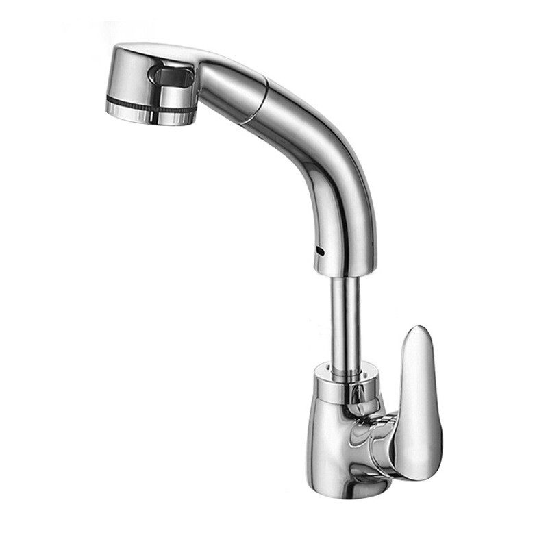 Mitigeur Lavabo Avec Douchette Extractible Chrome Moderne Robinet Pour Lavabo Et Vasque Salle De Bain Wc Robinetterie