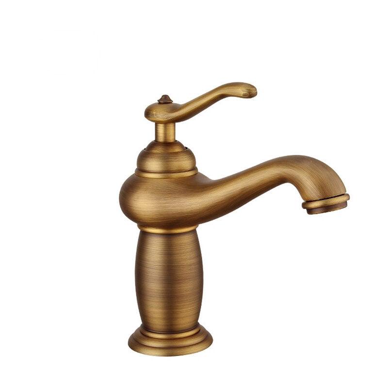 Bain Bronze Antique Mélangeu Robinet De Lavabo De Salon En Laiton Cuivre Massif-19.5cm