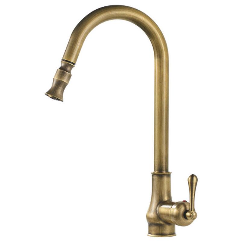 Robinet De Cuisine En Laiton Pull Out Faucets De Cuisine Faucets Noirs Monotrou Pivotant Chaud