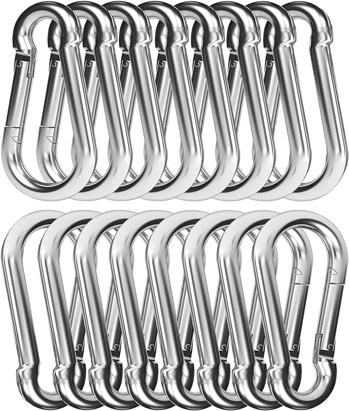 20 Pcs Crochet À Ressort Robuste, Mousqueton À Ressort En Acier Inoxydable M6 Mousqueton À Connexion Rapide, Mousqueton En Acier Inoxydable Capacité De Charge De 120 Kg / 260 Lb Pour Balançoire Hamac