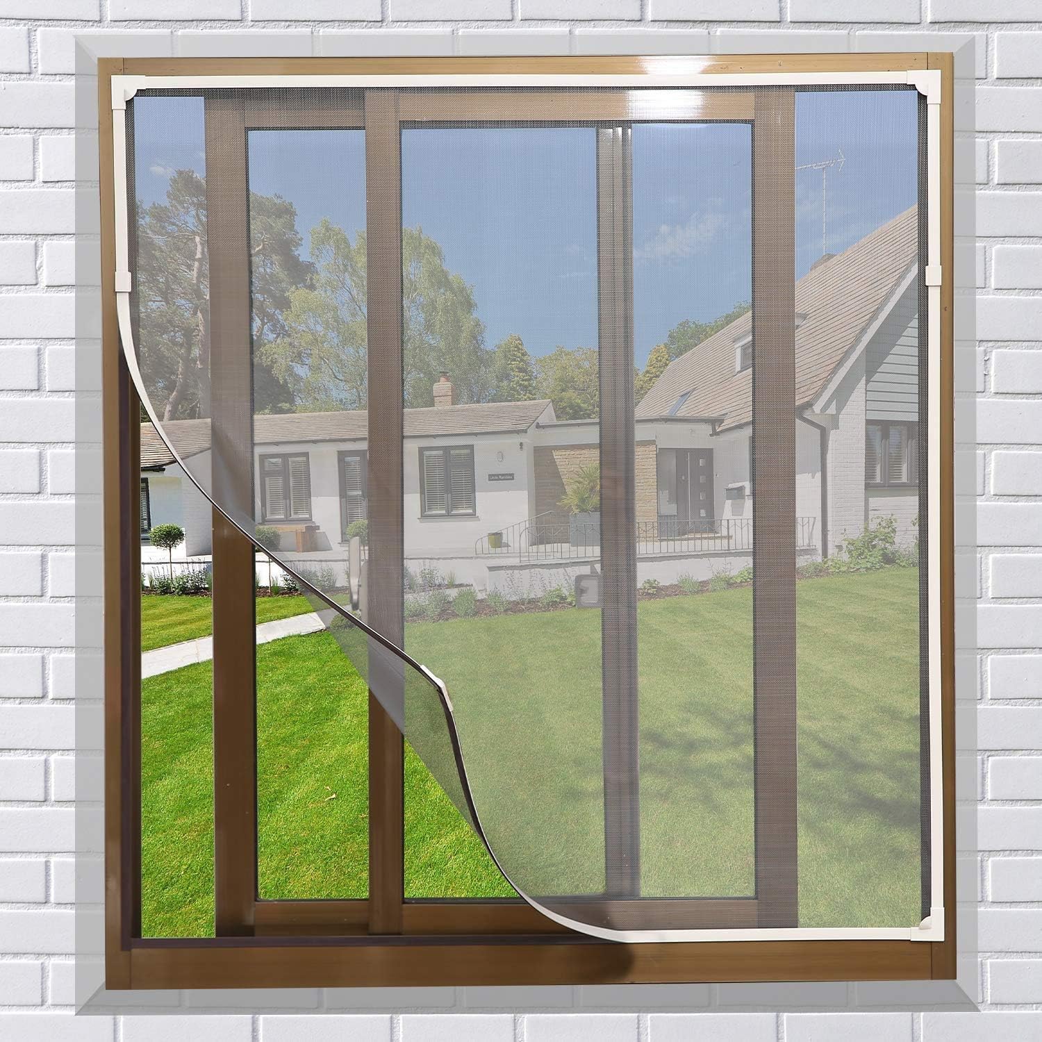 Justerbart Diy Porte-flèche Magnétique Max 100x 150 Cm Avec Barre Magnétique Complète Installation Simple Passar Alla Storlekar Mindre Insektsnät Mesh