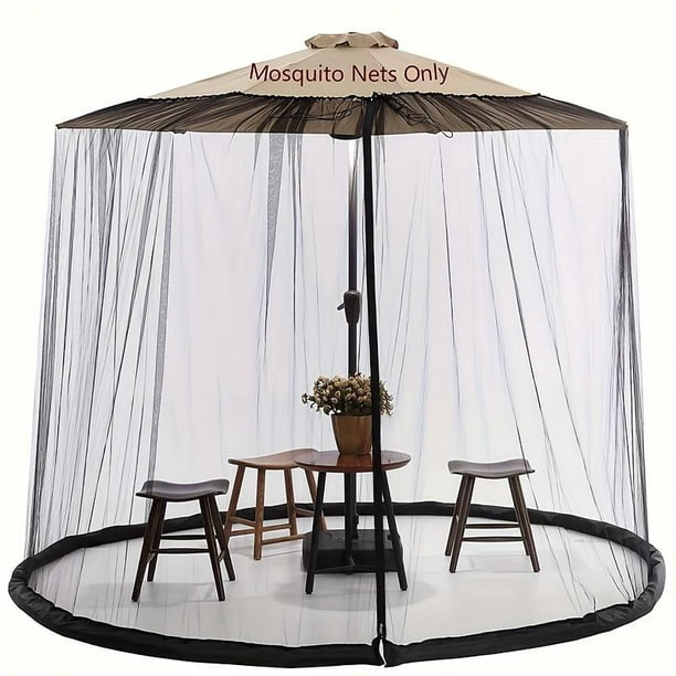 Mosquito Netting For Parasol, Mesh Screen For Patio Umbrella Canopy, 7ft-10ft For Outdoor Patio Umbrella With Net