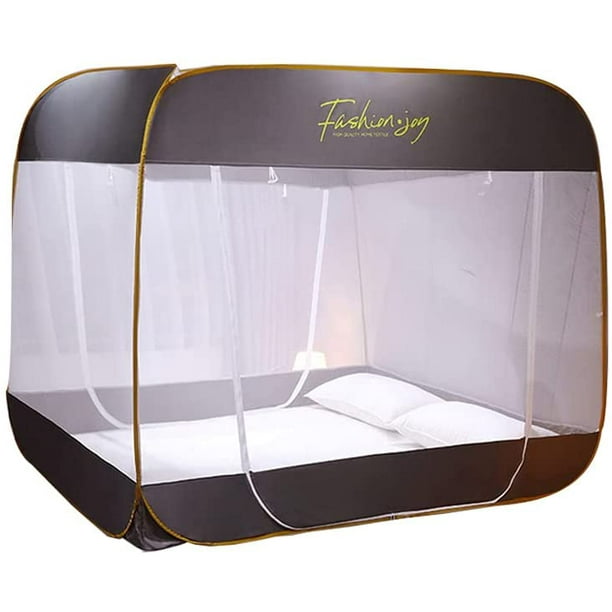 Moustiquaire À Trois Portes, Fond Intégral, Pliable, Installation Facile, Moustiquaire Simple Ou Double Pour La Maison, Moustiquaire De Literie