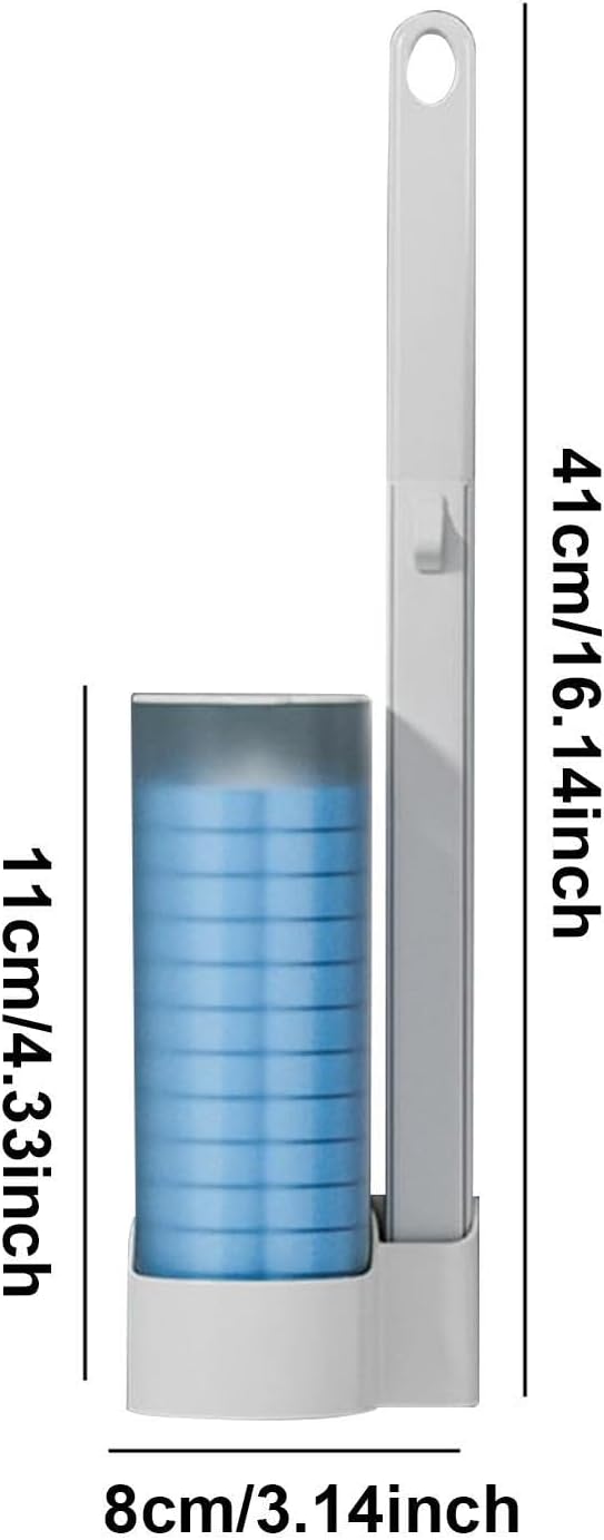 Brosse De Toilette Jetable, Système De Nettoyage De Toilettes Jetable, Kit De Barre De Toilette Murale, Brosse De Cuvette Jetable Avec 6 Têtes De Rechange, Système De Nettoyage De Cuvette De Toilettes