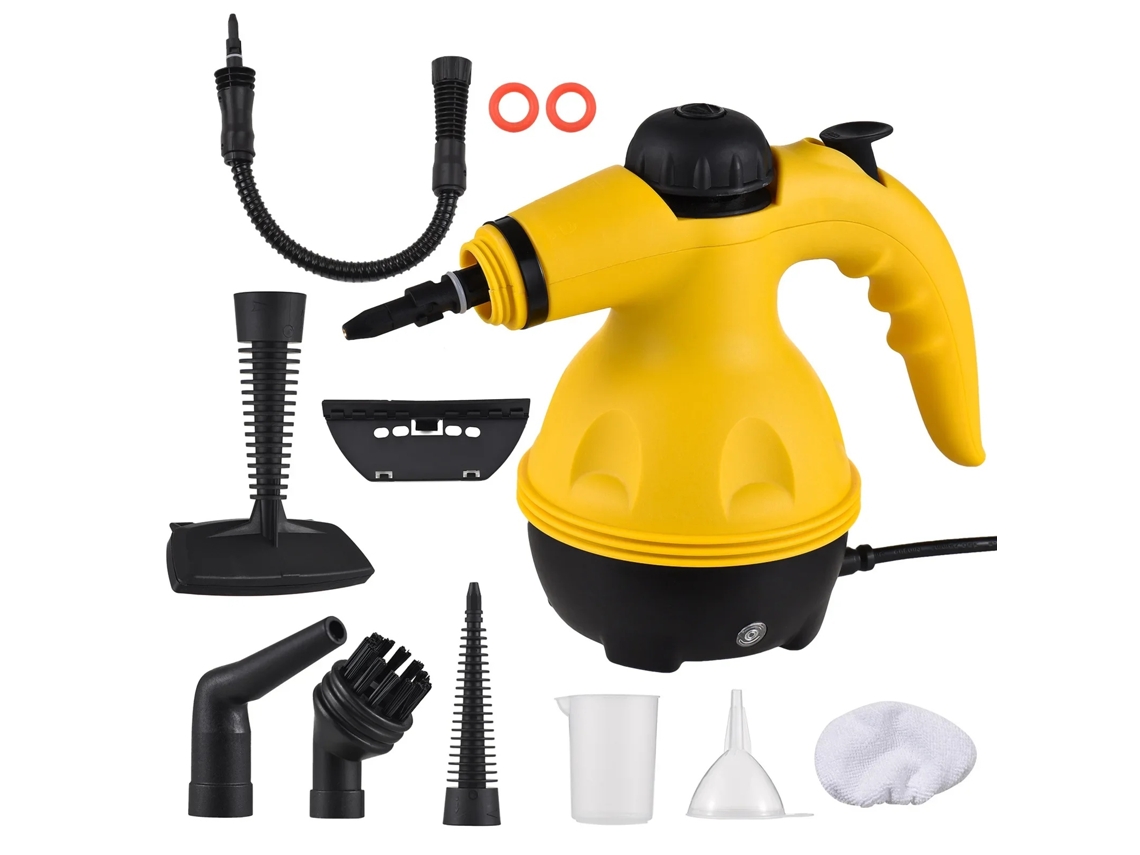 1000w 220v Limpador A Vapor Portátil, Com 8 Ferramentas De Fixação De Limpeza Para Azulejos, Pia, Bancada, Assentos De Carro Eafc (amarelo)