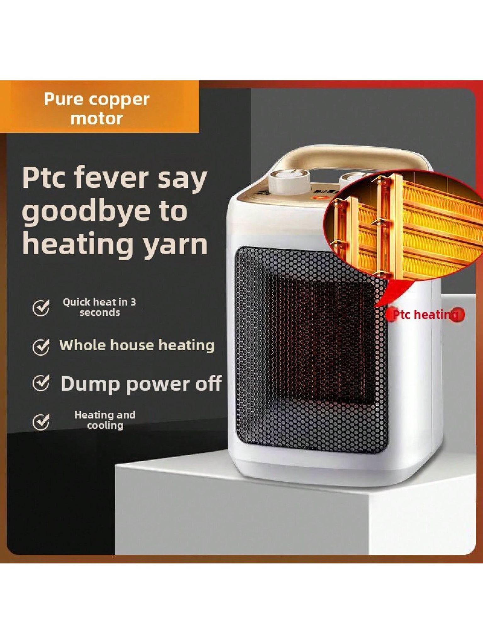 New Desktop Heater Hot Air Heater Small Solar Heater Mini Air Conditioner Home-office Heater