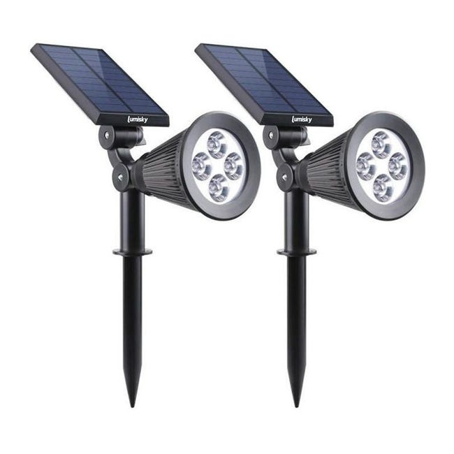 Lot De 2 Projecteurs Solaires 100 Lm 2x Spiky W34