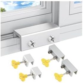 Ensemble De Verrouillage En Quatre Pièces Pour Porte Coulissante, Verrou Pour Baie Vitrée Coulissante, Convient Aux Portes Et Fenêtres Coulissantes.