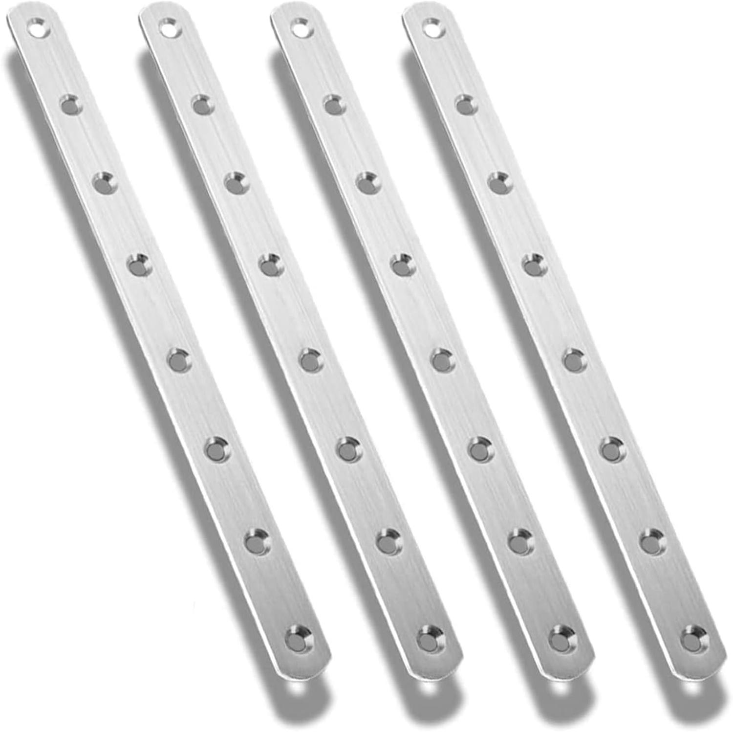 Pcs Pattes D'Assemblage En Inox, 295 X 19mm Supports De Fixation Droits Plats Plaques Métalliques, Connecteur Equerre Plate Fixation Inox