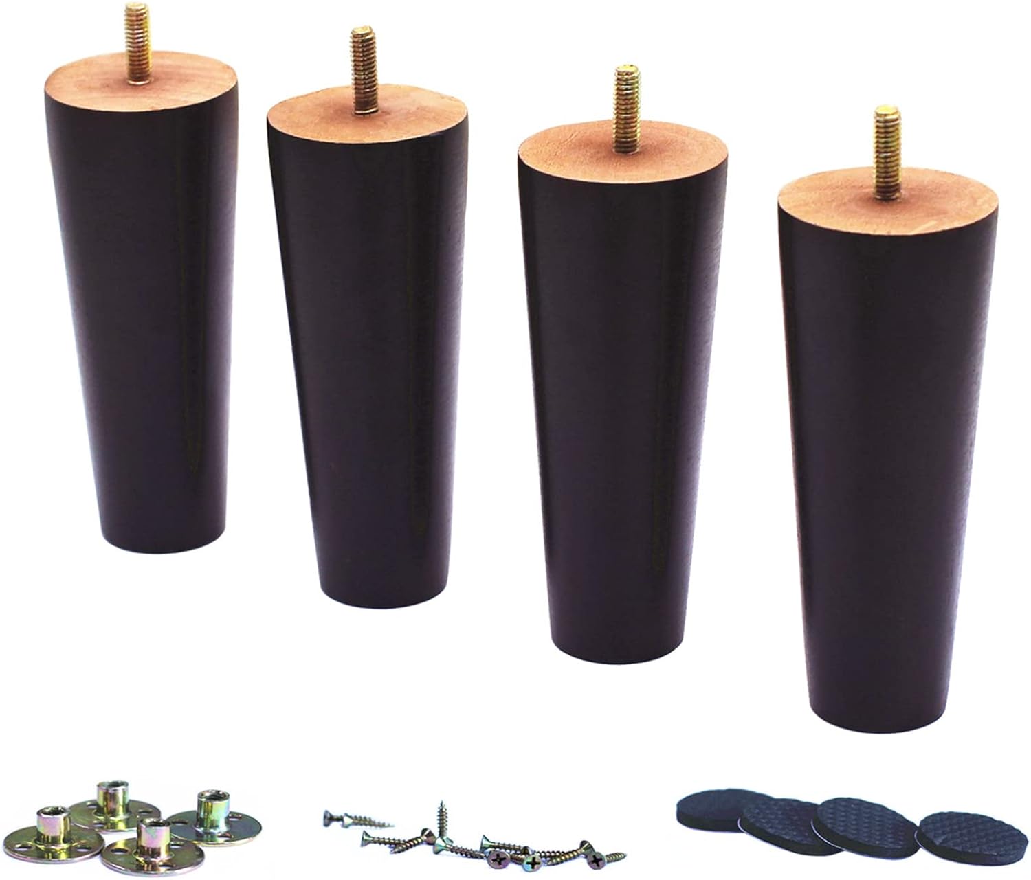 Pieds Massif Ronds Pour Canapé, Fauteuil, Ottoman,commode, Pieds De Table, Pieds De Cabinet, Remplacement De Meubles (ensemble De 4 De 6 Pouces)
