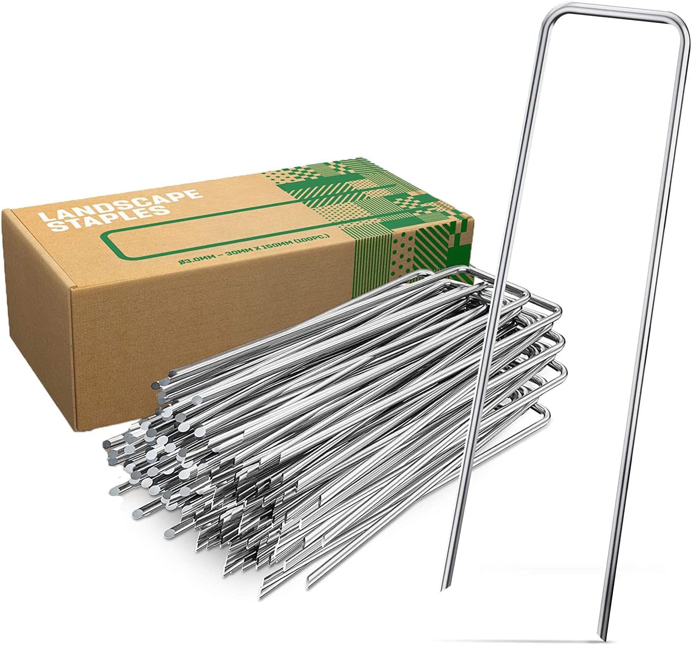 Piquets De Fixation En Acier Galvanisé (200 Pièces), Agrafes De Fixation Robustes Pour Tissus Pelucheux, Clôtures Et Filets, 150 Mm De Long, 40 Mm De Large, 3 Mm De Diamètre