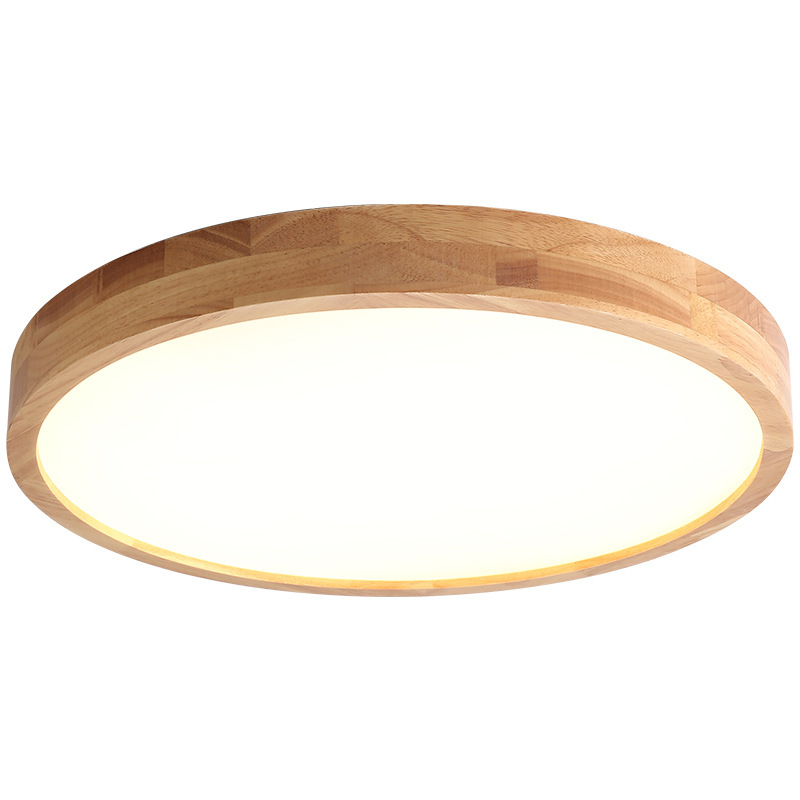 Plafonnier Led En Bois, 24 W, Trois Couleurs Led, Plafonnier Rond En Bois Ø 30 Cm, Convient Pour Salon, Cuisine, Salle À Manger, Couloir, Maison