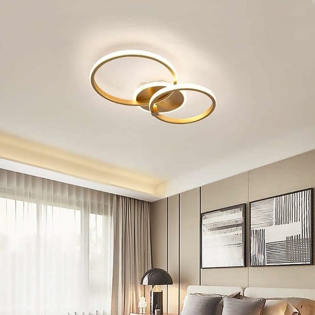 Plafonnier Led Moderne, 42w 3500lm, Plafonnier Led Suspendu En Aluminium Et Acrylique, Longueur 52cm (blanc Froid 6000k)
