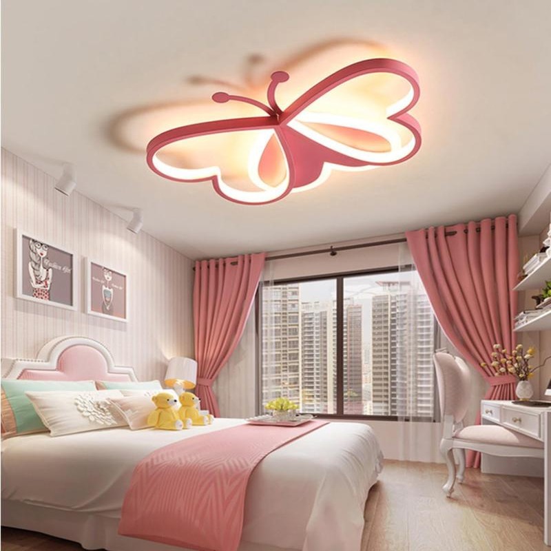 3d Led Butterfly Ceiling Light For Children With 5 Light Modes, Bedroom Ceiling Light
