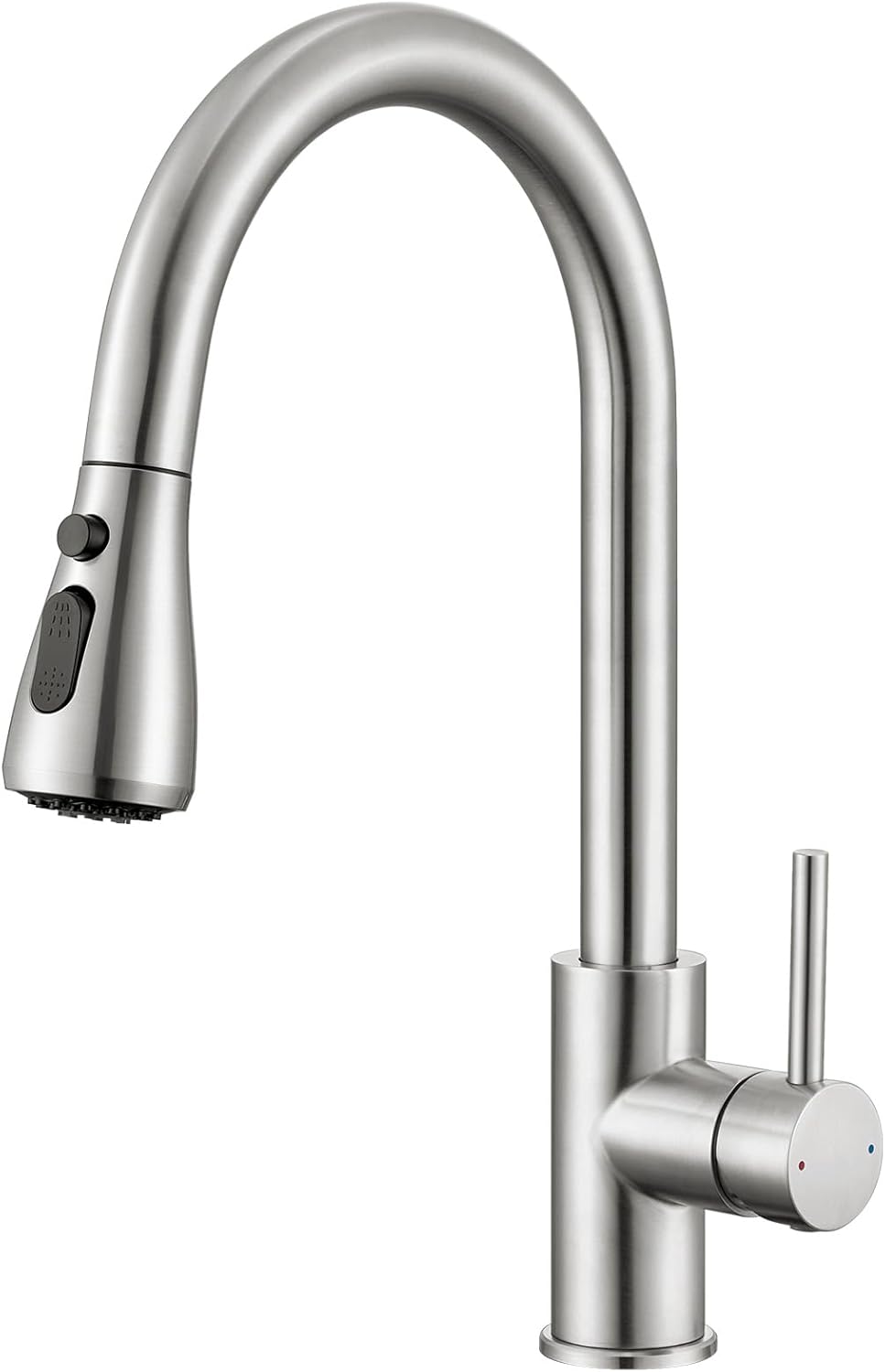 Robinet De Cuisine, Mitigeur Avec Douchette À 3 Jets, Pivotant À 360°, Installation Facile, Finition Brossée