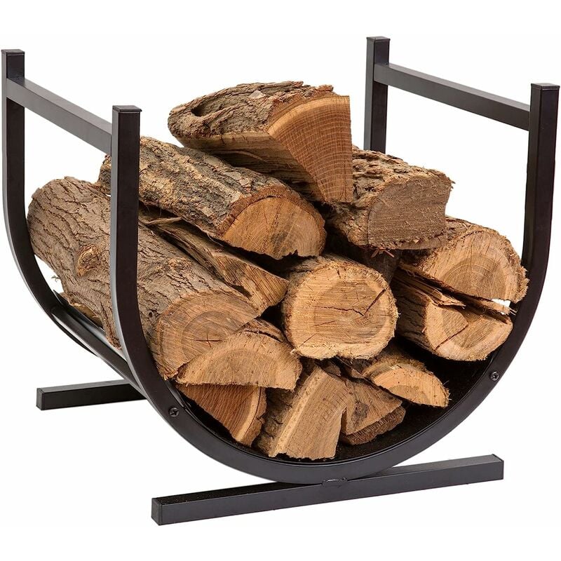 Porte Bûches De Cheminée En Métal Grande Capacité Support De Stockage De Bois Intérieur Extérieur Range Bûches Charge 30 Kg
