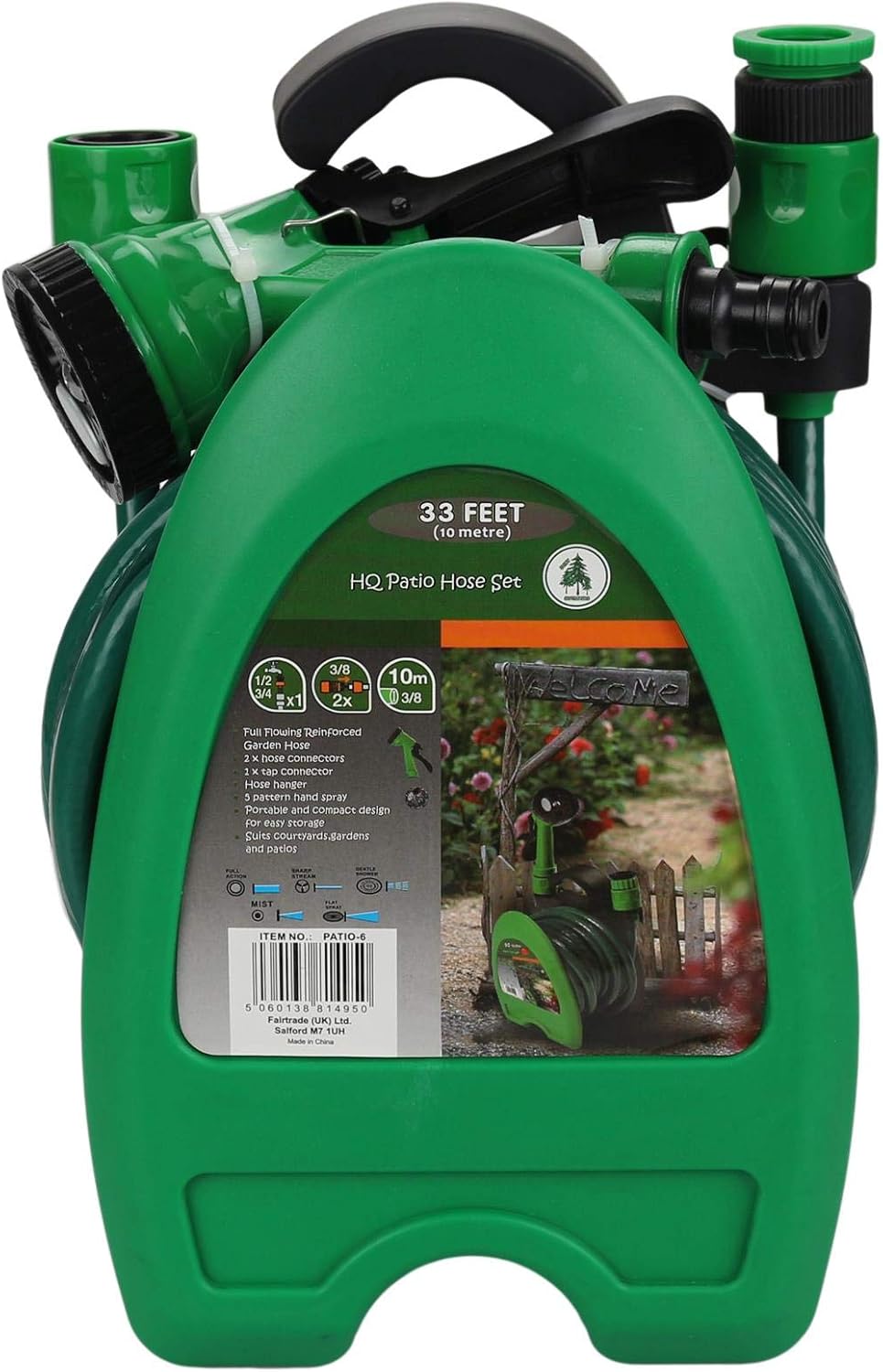 Trading Innovation Garden Hose 10m Garden Hose High Pressure Hose Flexible Leak Proof Garden Hose Reel Kink Free Garden Hose Reel For Patio Green
