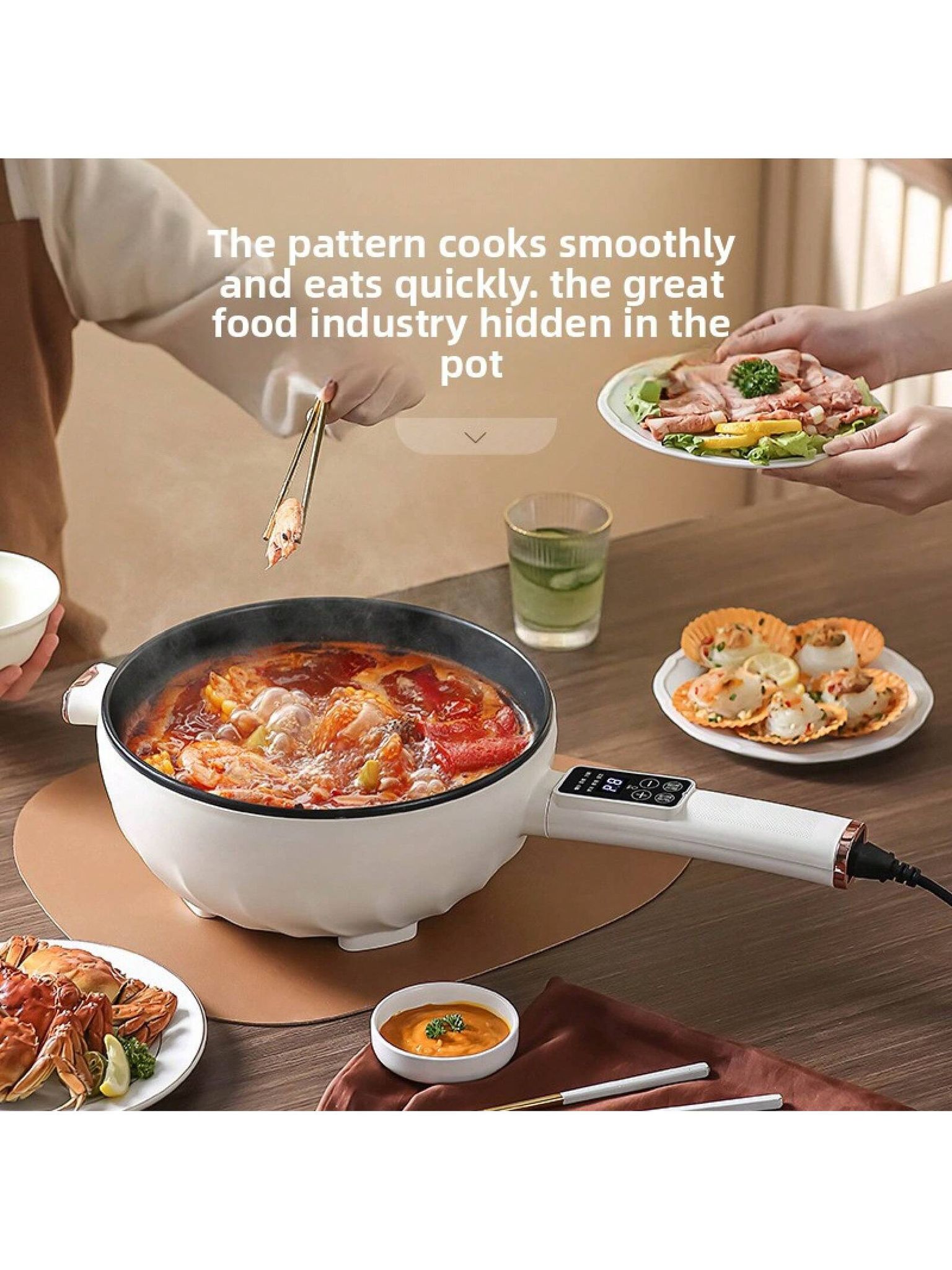 Electric Frying Pan Multi-functional Household Integrated Electric Hot Pot Non-stick Pan High Power Electric Cooking Frying Pan Electric Cooking Pot