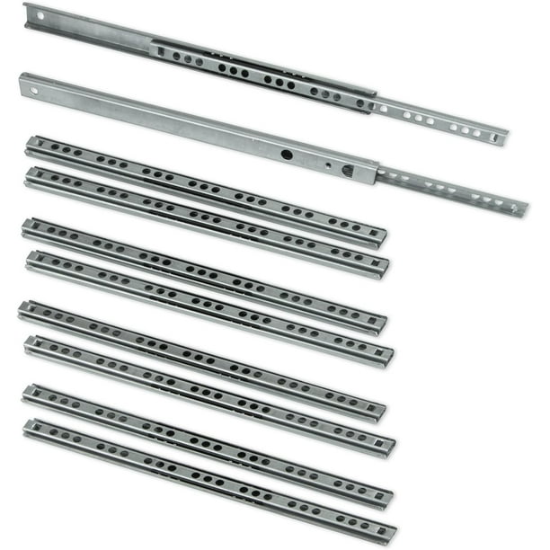 Pack Of 5 Pairs (10 Pieces) Slides/ball Slides Extract Part 17mm X 278mm For Drawer, Zinc Plated