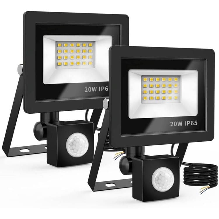 Projecteur Led Extérieur Avec Détecteur De Mouvement 20 W, Projecteur 24 Led Ip65 Étanche Éclairage Extérieur 6500 K 220 V Pour Jardin (lot De 2) (sku Product : 95197183 Sku Offer : Lehuamwj193)
