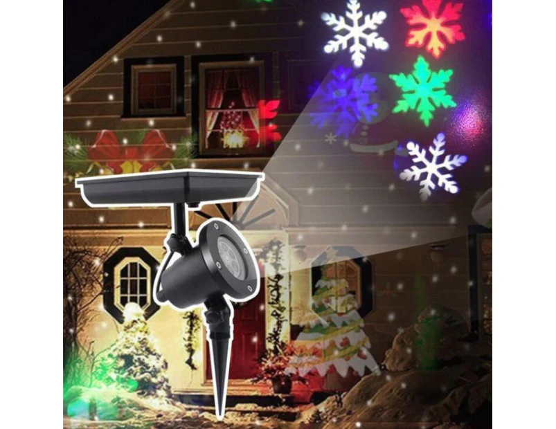 Projecteur De Flocons De Neige Solaire Pour Noël, Décoration Extérieure Étanche, Projection Lumineuse Pour Paysage.
