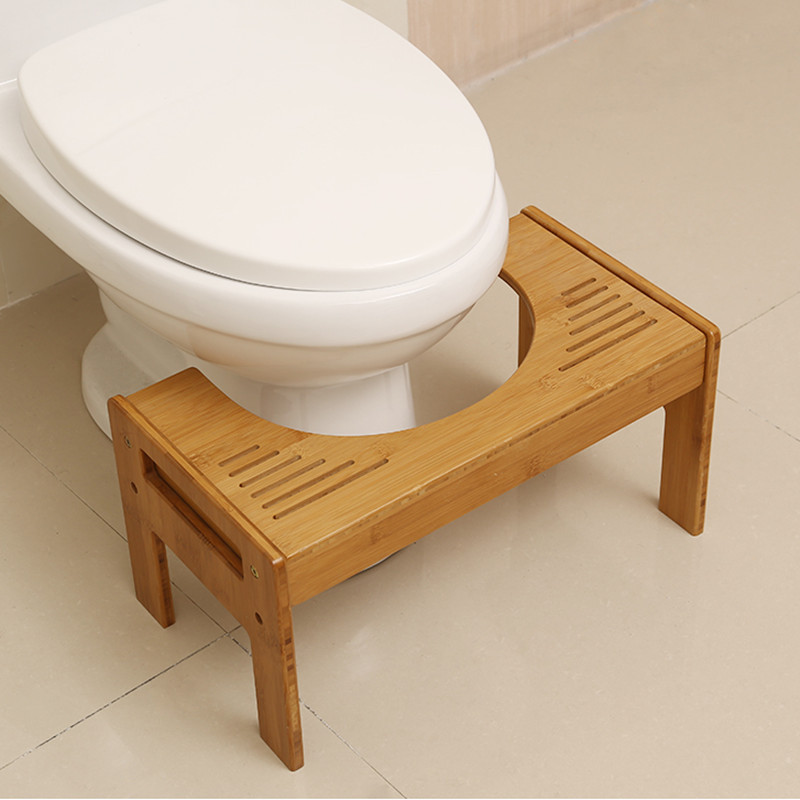 Repose-pieds Squat Réglable En Hauteur Marchepied De Toilette En Forme De C Tabouret De Toilette Marches De Toilette En Bambou Physiologique