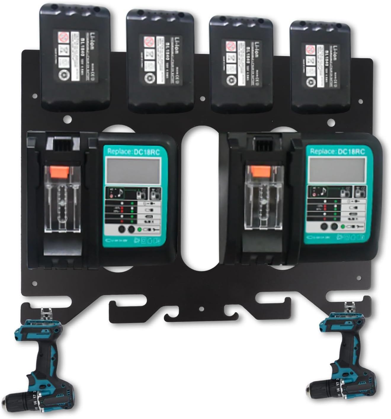 Support Mural 3 En 1 Pour Batteries Et Chargeurs Makita Support Makita 18 V 14,4 V, Chargeur Mural Makita