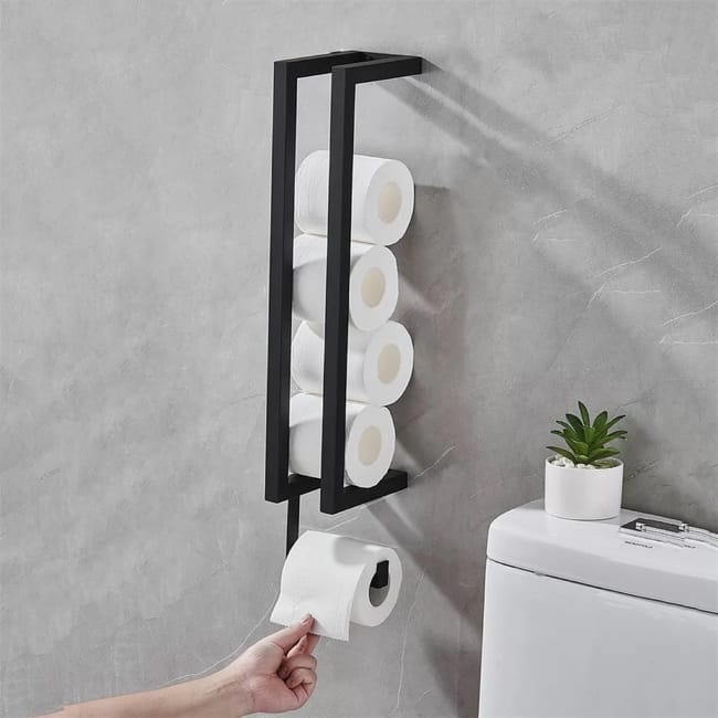 Support Mural De Rangement En Acier Inoxydable Pour Salle De Bain, Porte-papier Toilette Multifonctionnel, Porte-essuie-tout (référence Produit : 94940139 Offre Spéciale : Lehuamwj529)