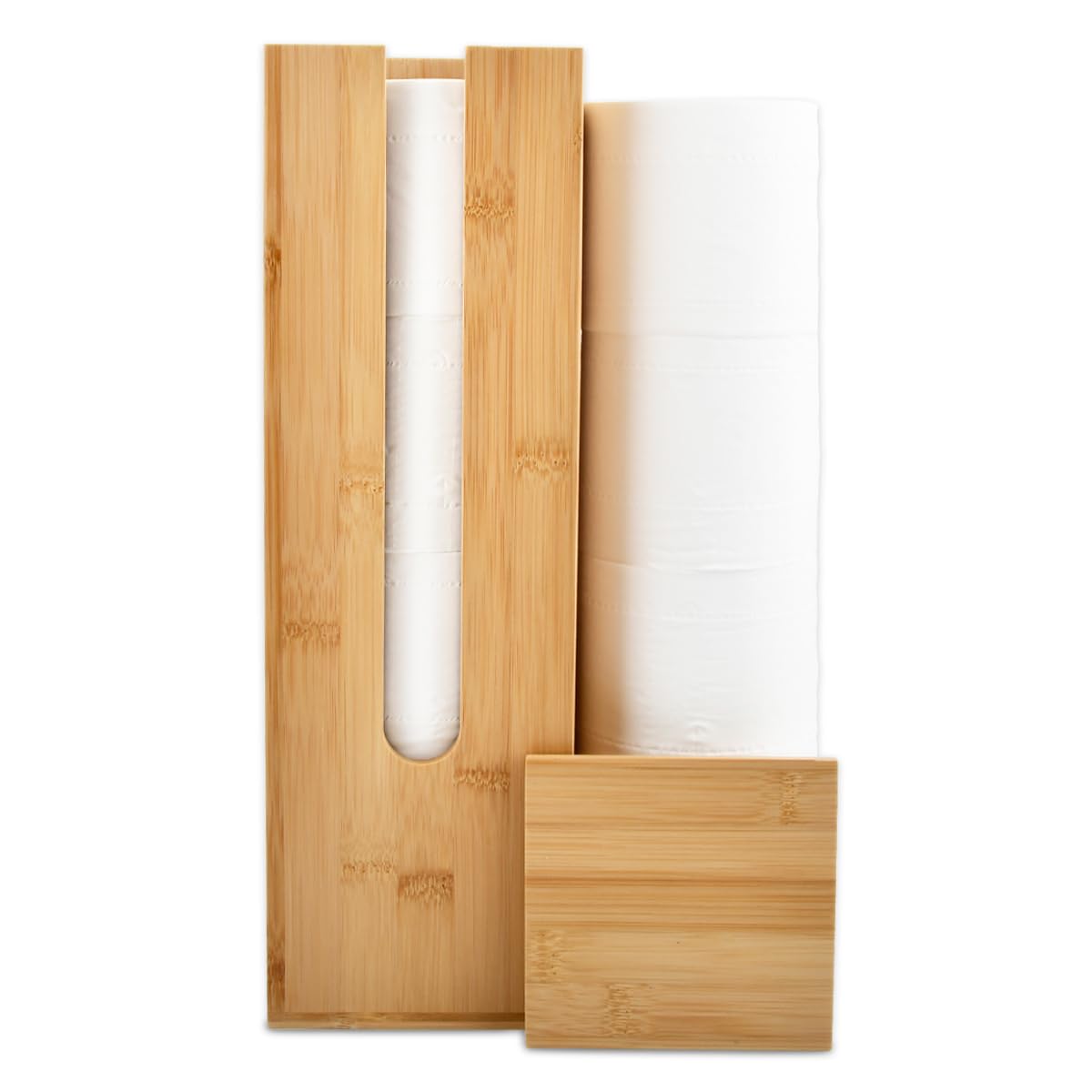 Bambou Support De Papier Toilette, Bois Rangement De Papiers Toilette Pour 4 Rouleaux De Papiers, Porte Papier Toilette Sur Pied, Support Papier Toilette Support De Rouleau De Papier Toilettes