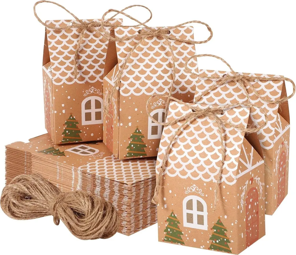 40 Mini Coffrets Cadeaux Pour Les Fêtes De Noël, Sacs Cadeaux, Petites Boîtes Cadeaux Pour Friandises De Noël, Petits Présents Pour Les Invités