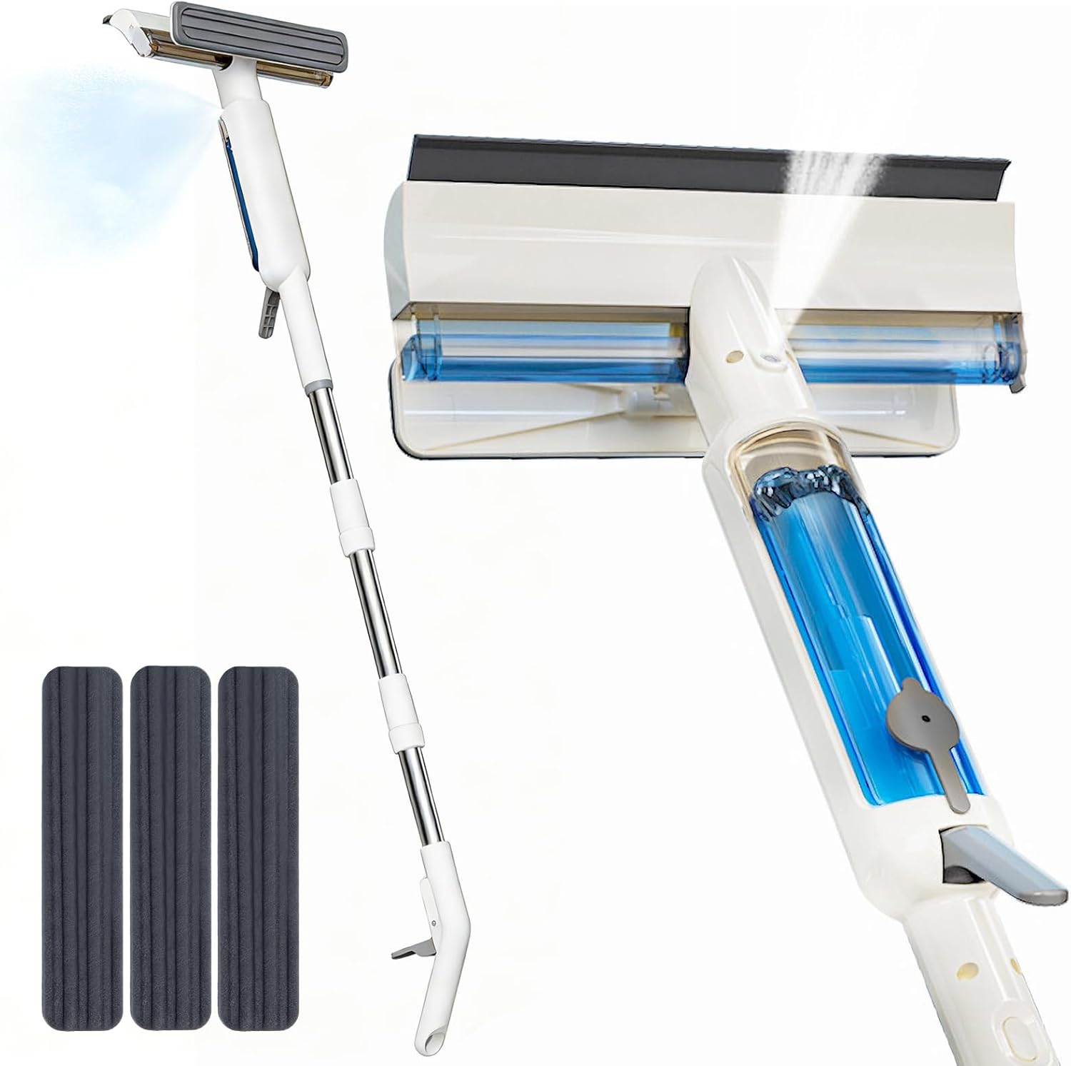 Raclette À Vitres 4 En 1 Avec Perche Télescopique Et Pulvérisateur Télécommandé, Outil De Nettoyage De Vitres Extensible De 188 Cm, Kit De Nettoyage De Vitres Pour Intérieur Et Extérieur