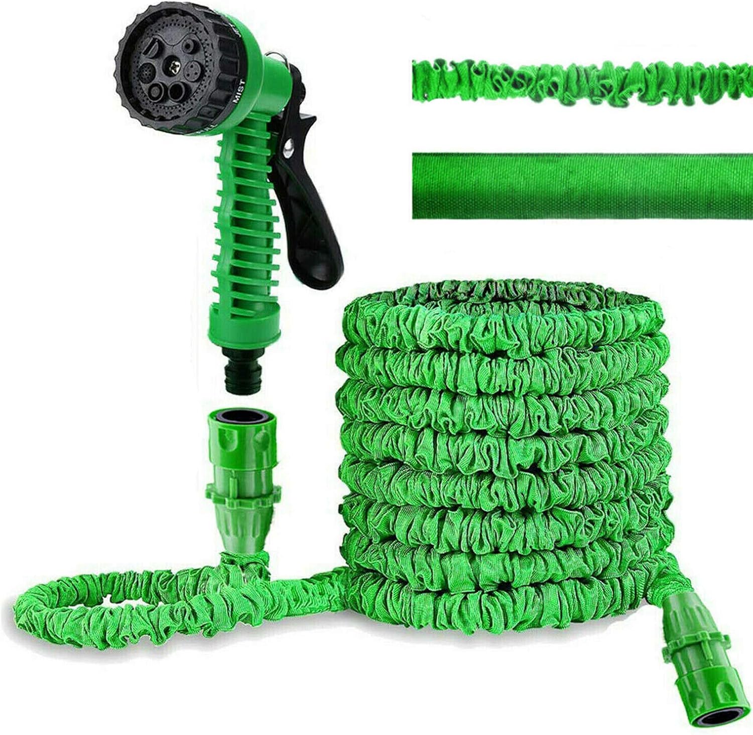 Rallonge De Tuyau Extensible De 45,7 M (150 Pi 5 Po), Coudée, Avec Éclairage, Pistolet De Pulvérisation Et Buse À Jet Variable, Flexible Et Facile À Utiliser.