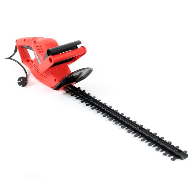 Elektrische Heckenschere 520 w, Heckenschneider mit Schnittlänge 450 mm, Heckensäge mit Schnellstopp-Bremse, Freischneider mit Handschutz - Wiltec