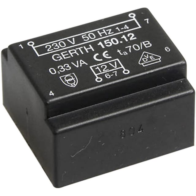 PT150601 Printtransformator 1 x 230 v 1 x 6 v/ac 0.35 va 58 mA - Gerth