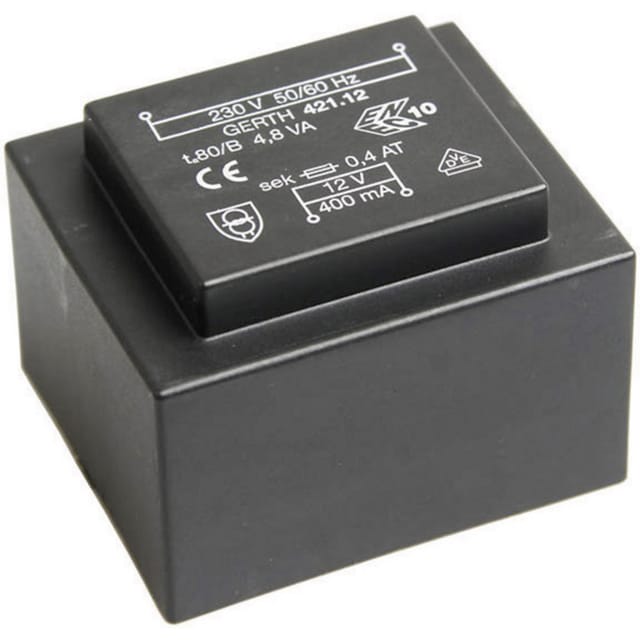 PT420902 Printtransformator 1 x 230 v 2 x 4.50 v/ac 4.80 va 533 mA - Gerth