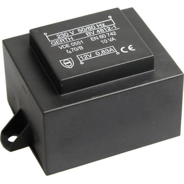 PT482402F Printtransformator 1 x 230 v 2 x 12 v/ac 10 va 416 mA - Gerth