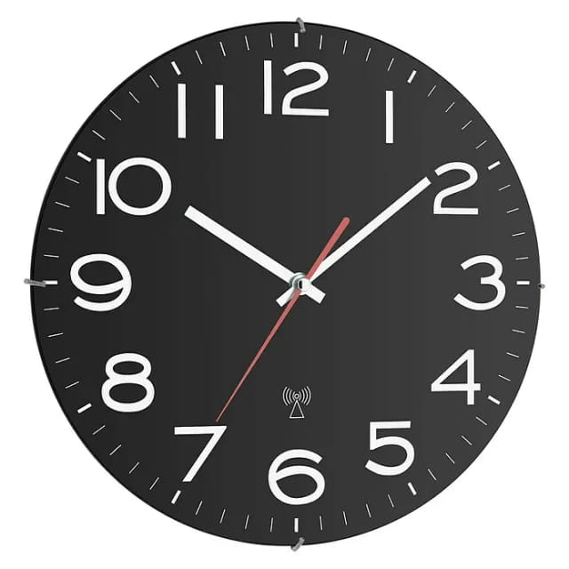 Funk-Wanduhr Batteriebetrieb 31cm schwarz