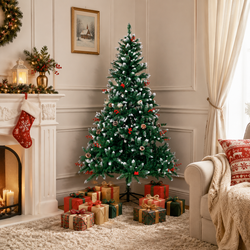 Homavo Xms-t2 Künstlicher Weihnachtsbaum, 180 Cm – Weihnachtsbaum 180 Cm, Geeignet Für Zuhause, Garten, Einkaufszentren, Hotels, Partys Und Andere Weihnachtliche Anlässe