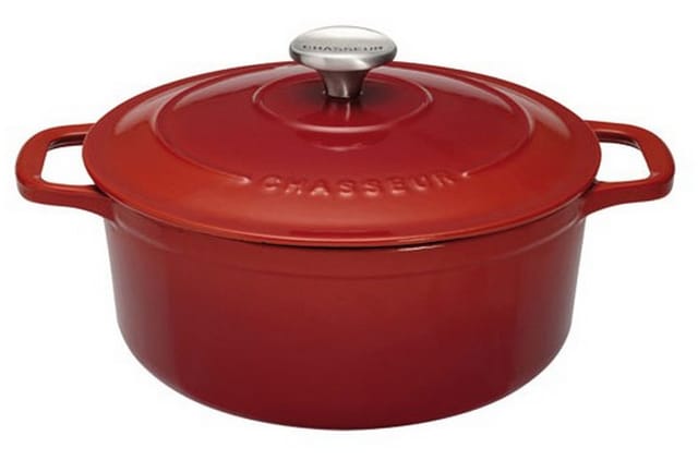 Chasseur - Runde emaillierte auflaufform aus gusseisen 28cm rubin puc472858