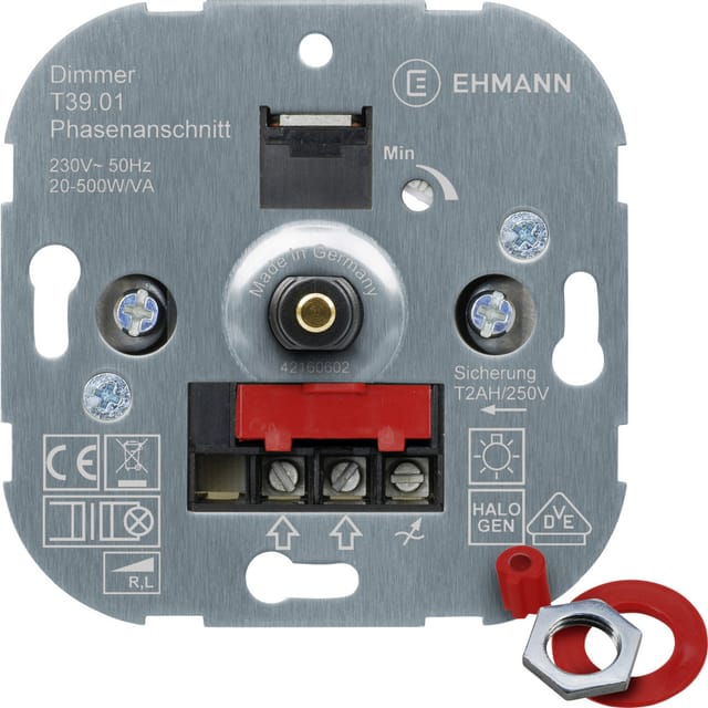 3900x0100 Unterputz Dimmer Geeignet für Leuchtmittel: Glühlampe, Halogenlampe - Ehmann