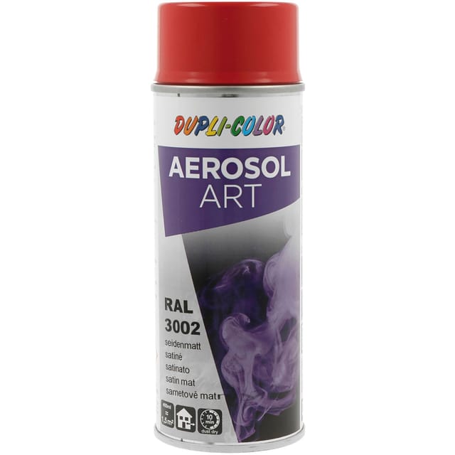 Dupli Color Aerosol Art Lackspray Graffiti Dose - wetterfest, lichtecht und UV-beständig - Graffiti-Spray 400ml, karminrot seidenmatt RAL 3002